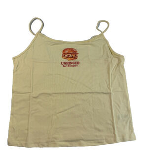 Wild Fable Women's Graphic Camisole Hamburger Light Yellow Size XXL NWT
